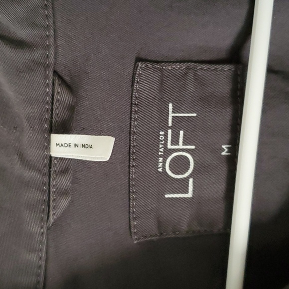 Loft Gray Crop Lightweight Jean Style Jacket Size M - Picture 3 of 10